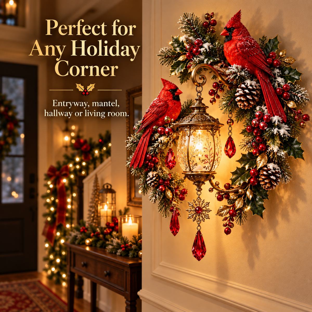 Cardinal Lantern Wall Decor A Warm Holiday Glow