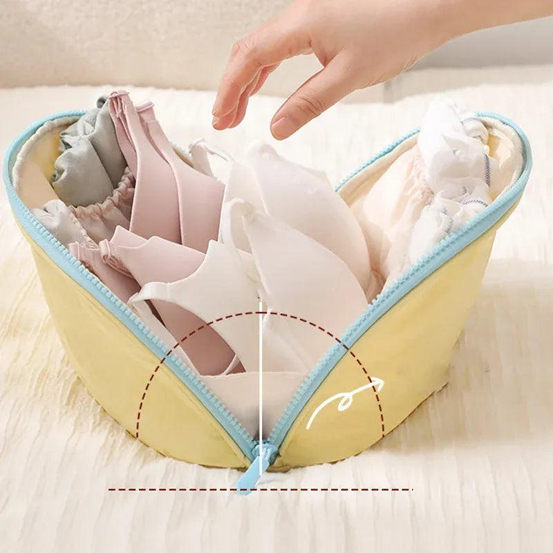 Portable Underwear Travel Organizer Separate Storage for Bras, Panties & Socks