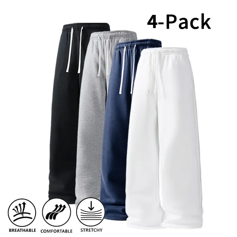 4-Pack Ultra-Soft Wide-Leg Sweatpants