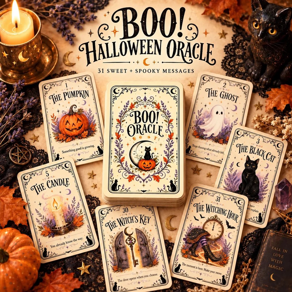 31 Nights of Halloween Oracle Deck | 31 Daily Spooky Messages for October