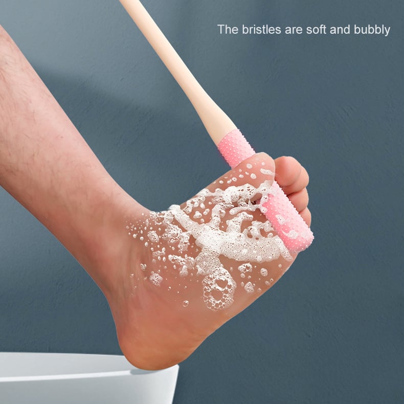 (2PCS/ SET) Long Handled Silicone Toe Crevice Cleaning Brush & Exfoliating Brush