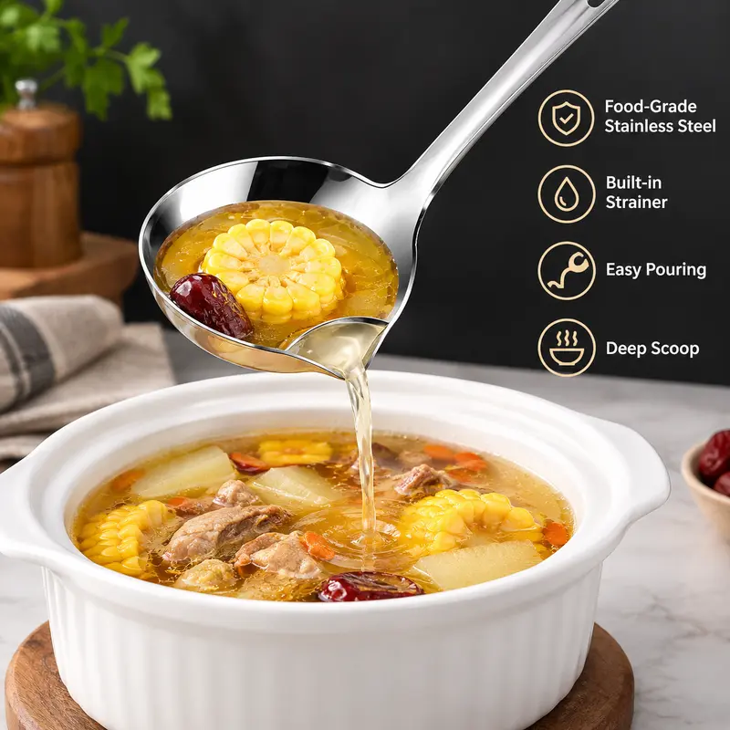 304 Stainless Steel Deep Soup Ladle
