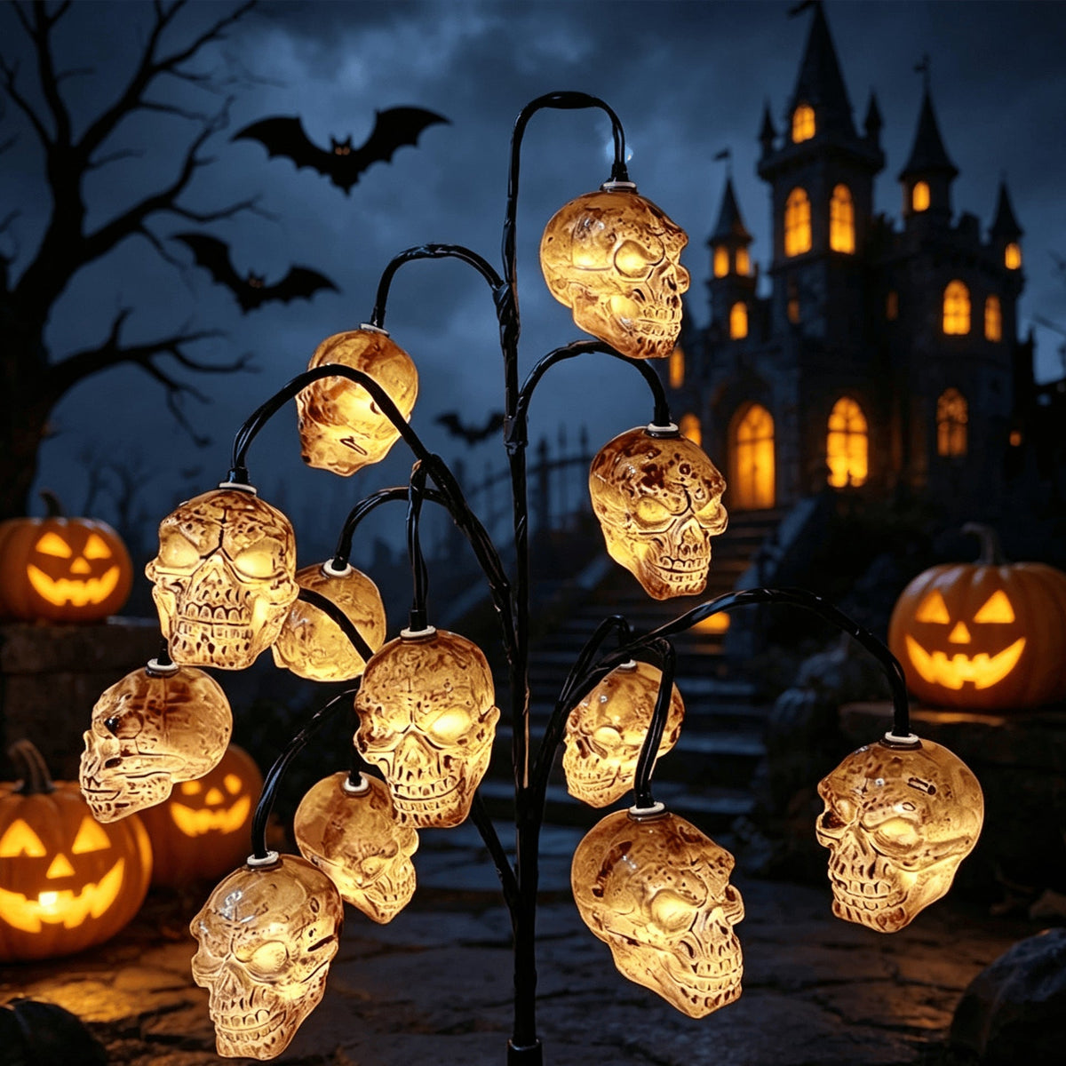 Pumpkin Solar Stake Lights Halloween Outdoor Yard Decor