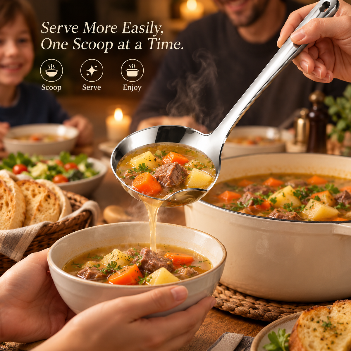 304 Stainless Steel Deep Soup Ladle