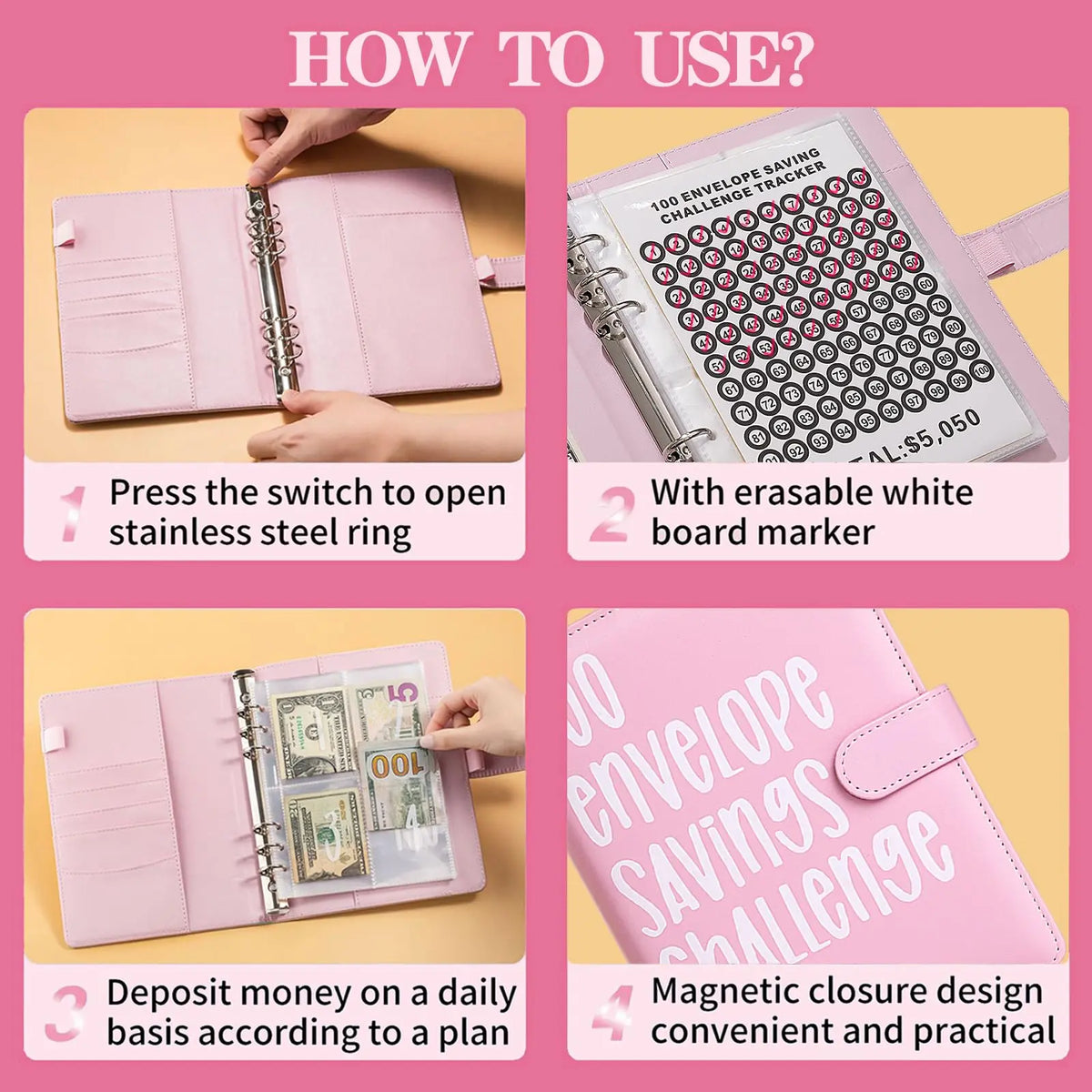 100 Envelope Saving Challenged Book