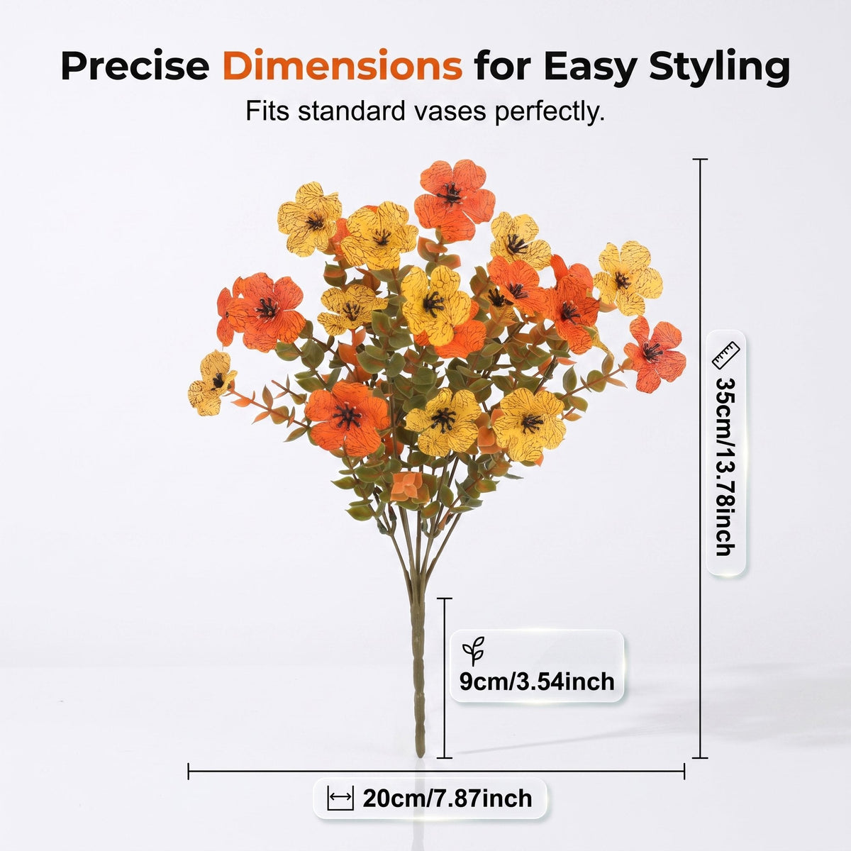 Artificial Autumn Violet Flower Bouquet Weatherproof Faux Fall Floral Stems for Porch & Home
