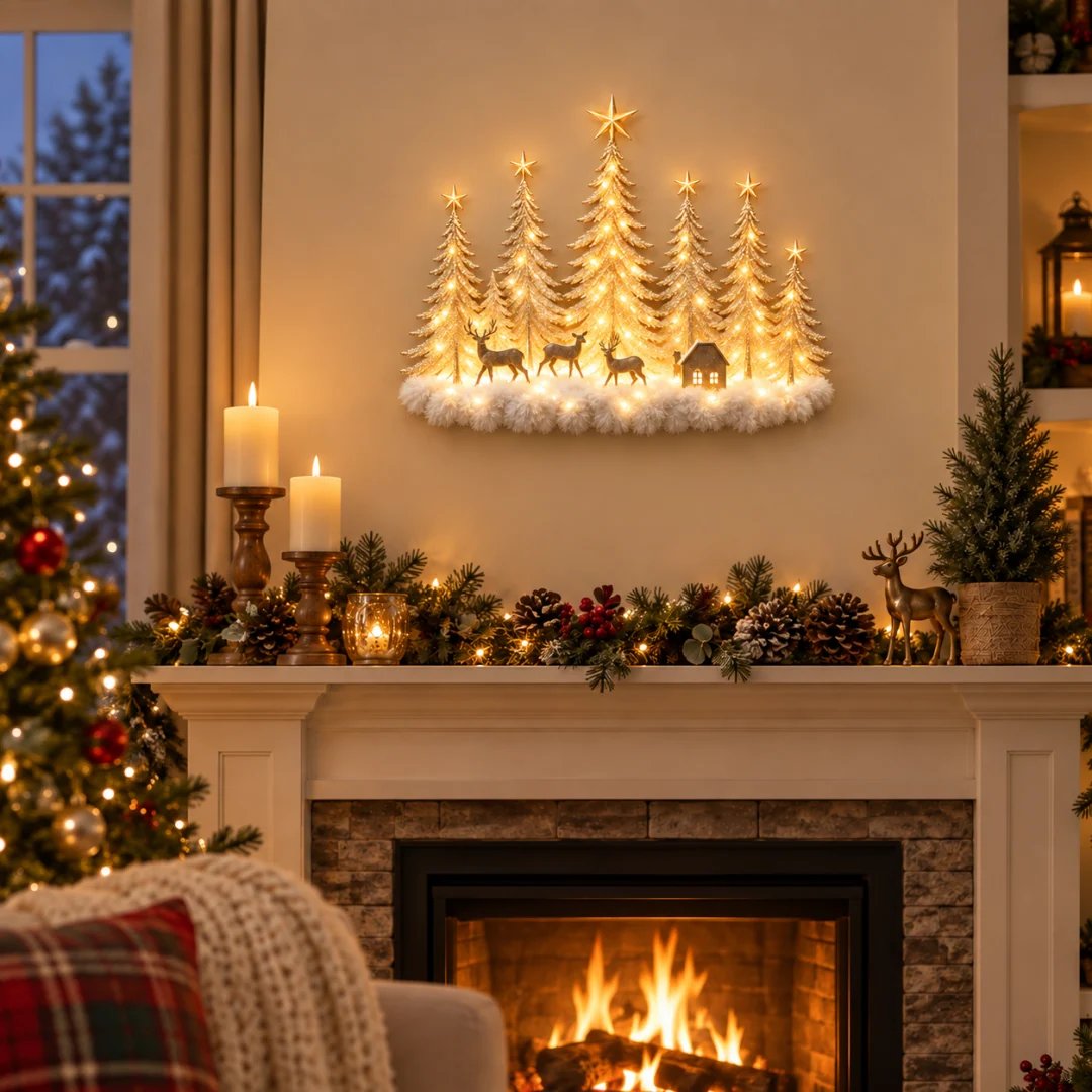 Winterglow Grove Lighted Woodland Christmas Wall Decor