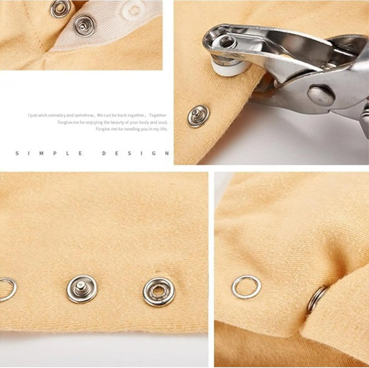 100 pcs Invisible Colored Metal Buckle & Manual Pressure Pliers Kit