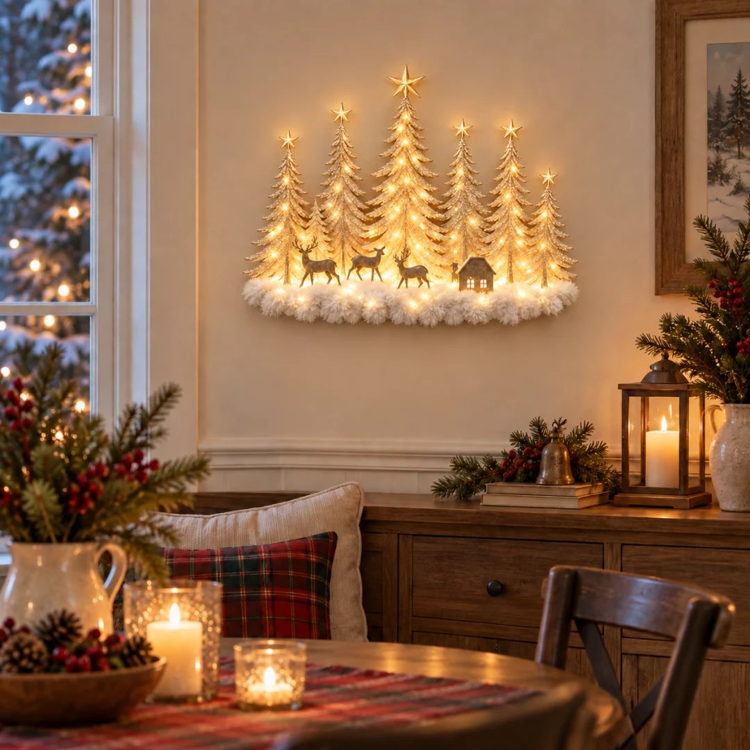 Winterglow Grove Lighted Woodland Christmas Wall Decor