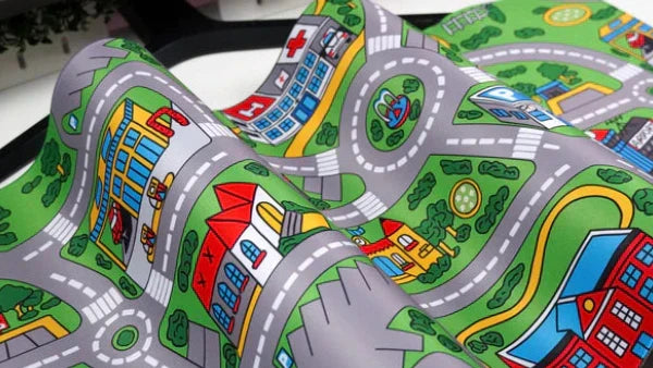 Nostalgic Road Map Desk Mat Retro City Mouse Pad