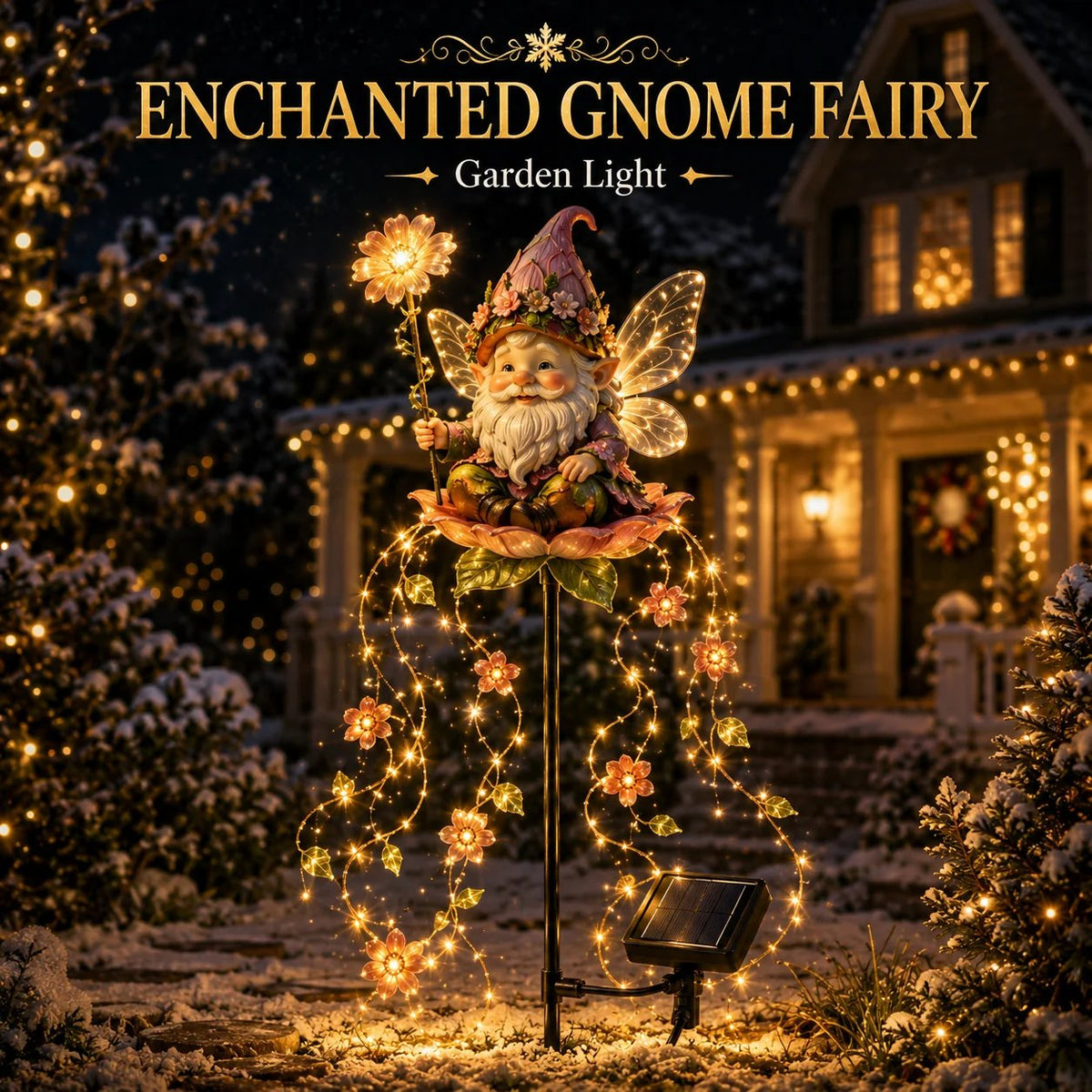 Enchanted Flower Fairy Solar Garden Light Magical Glowing Outdoor Christmas Yard Decor