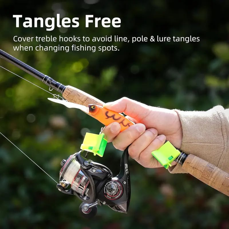Spring Loaded Treble Hook Protector Caps --Keep Treble Hooks Covered, Organized & Ready to Fish