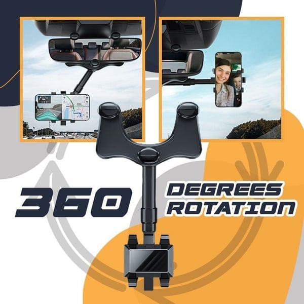 360 Rotatable and Retractable-Car Rearview Mirror Phone Holder