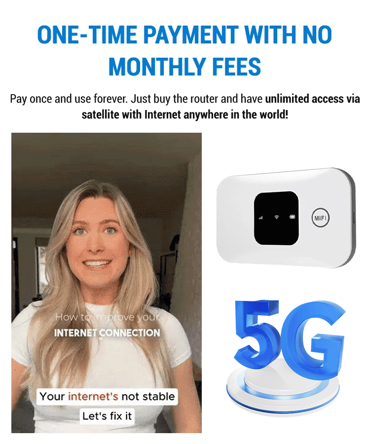 5G+ Portable WiFi Hotspot One-Time Purchase, No Monthly Fees