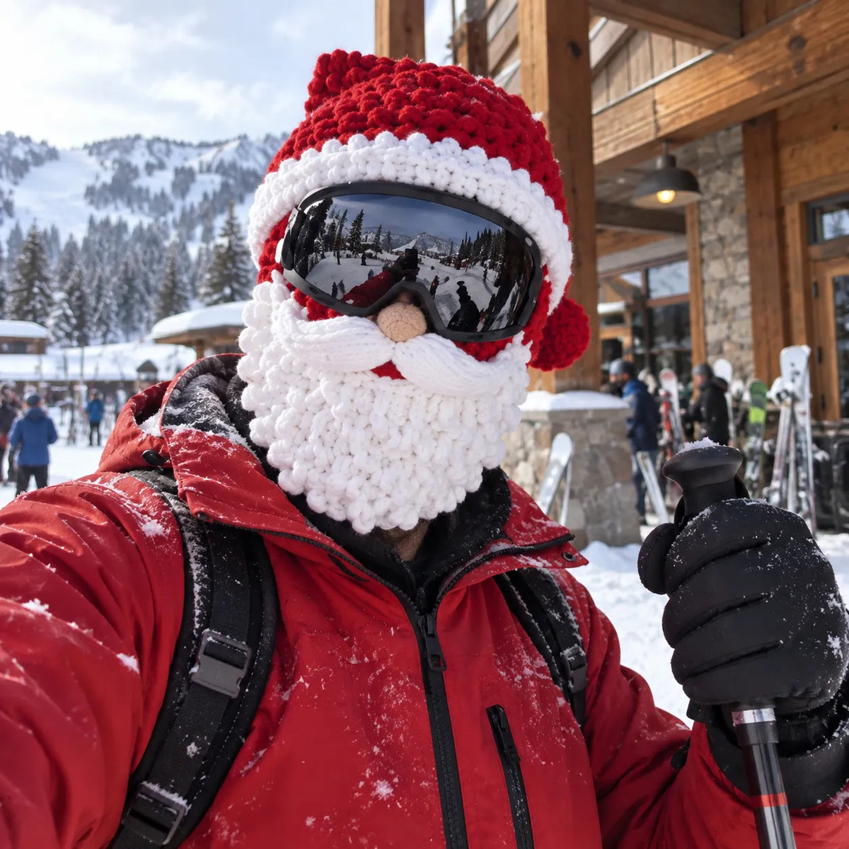 3D Christmas Knit Ski Mask | Warm Full-Face Cover in 3 Festive Styles for Ski Trips, Parties & Winter Adventures