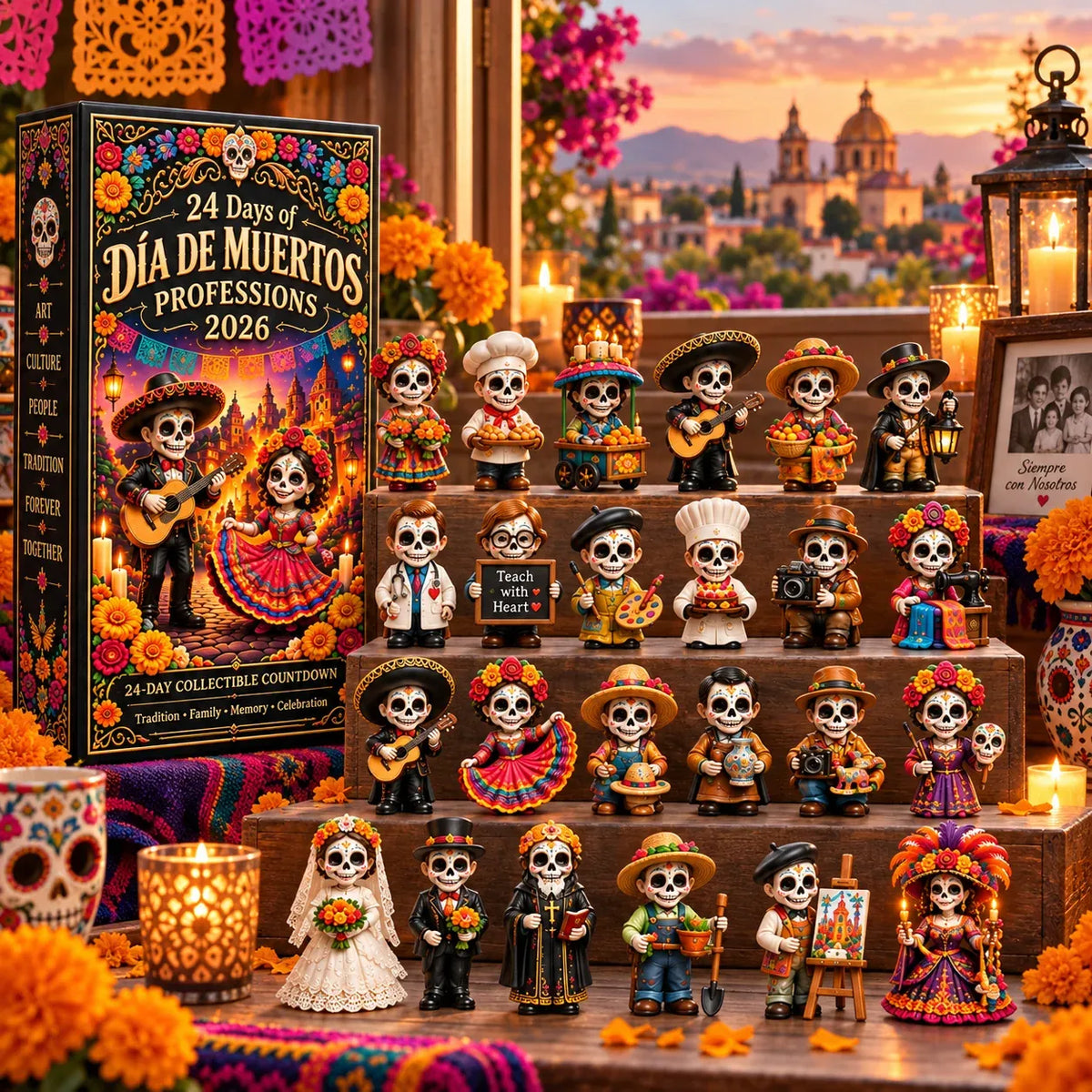 24 Days of D a de Muertos Professions Advent Calendar 2026 24 Unique Calavera Collectible Figures