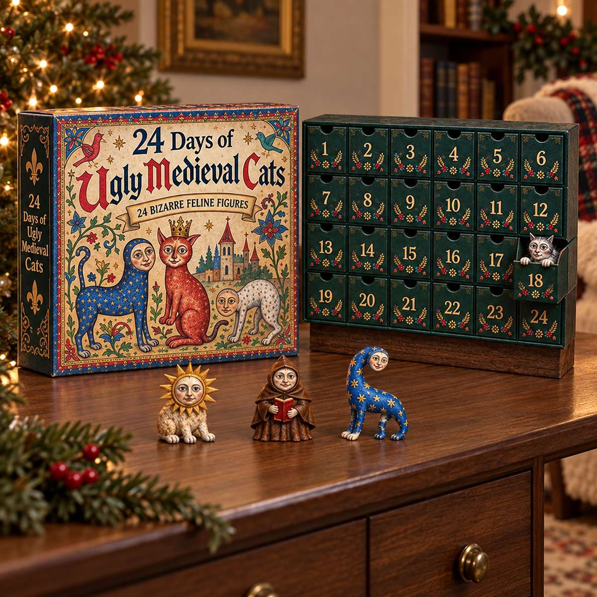 24 Days of Ugly Medieval Cats Hilariously Weird Cat Advent Calendar 2026