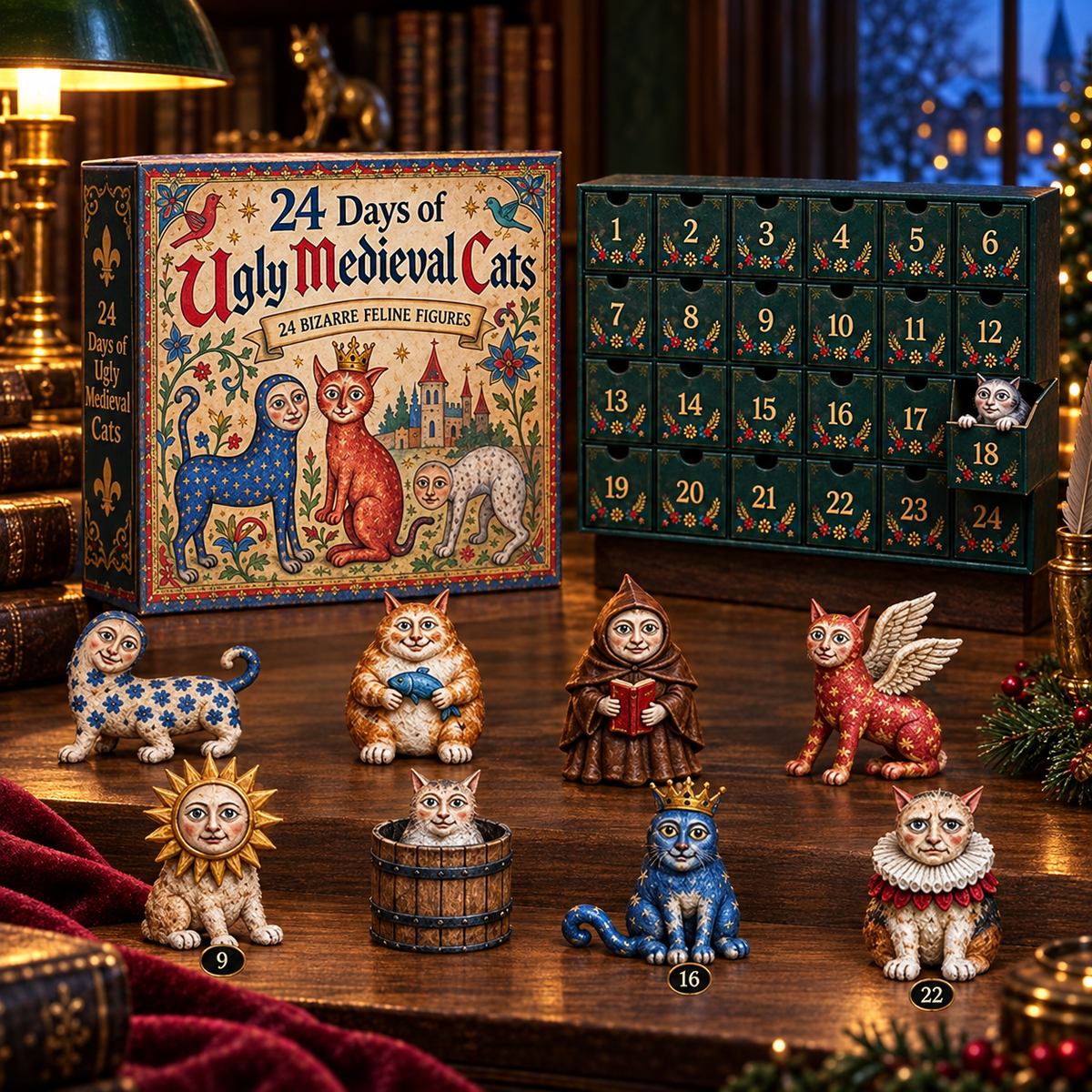 24 Days of Ugly Medieval Cats Hilariously Weird Cat Advent Calendar 2026