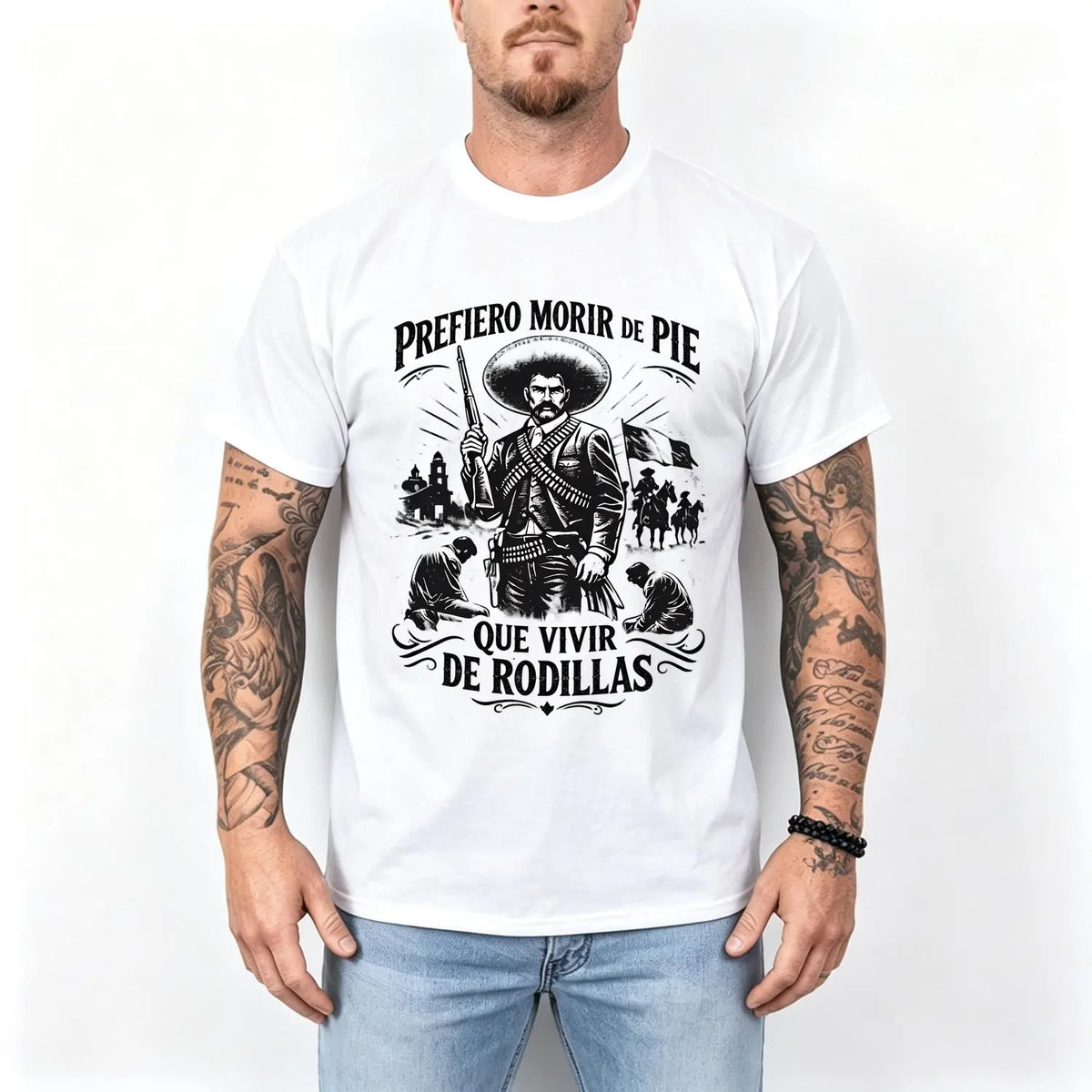 Emiliano Zapata Graphic Tee 100% Cotton Oversized Vintage-Style T-Shirt