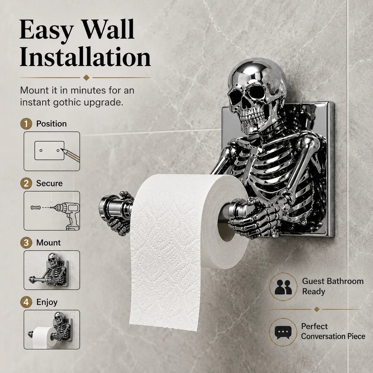 3D Skeleton Toilet Paper Holder