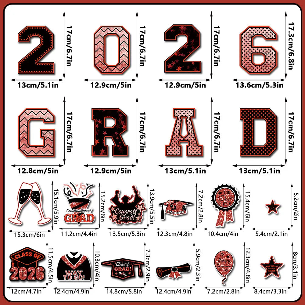 20 Pcs Graduation Magnets 2026 Cruise Door Car Magnets Congrats Grad Cap Magnetic Decorations for Refrigerator Garage