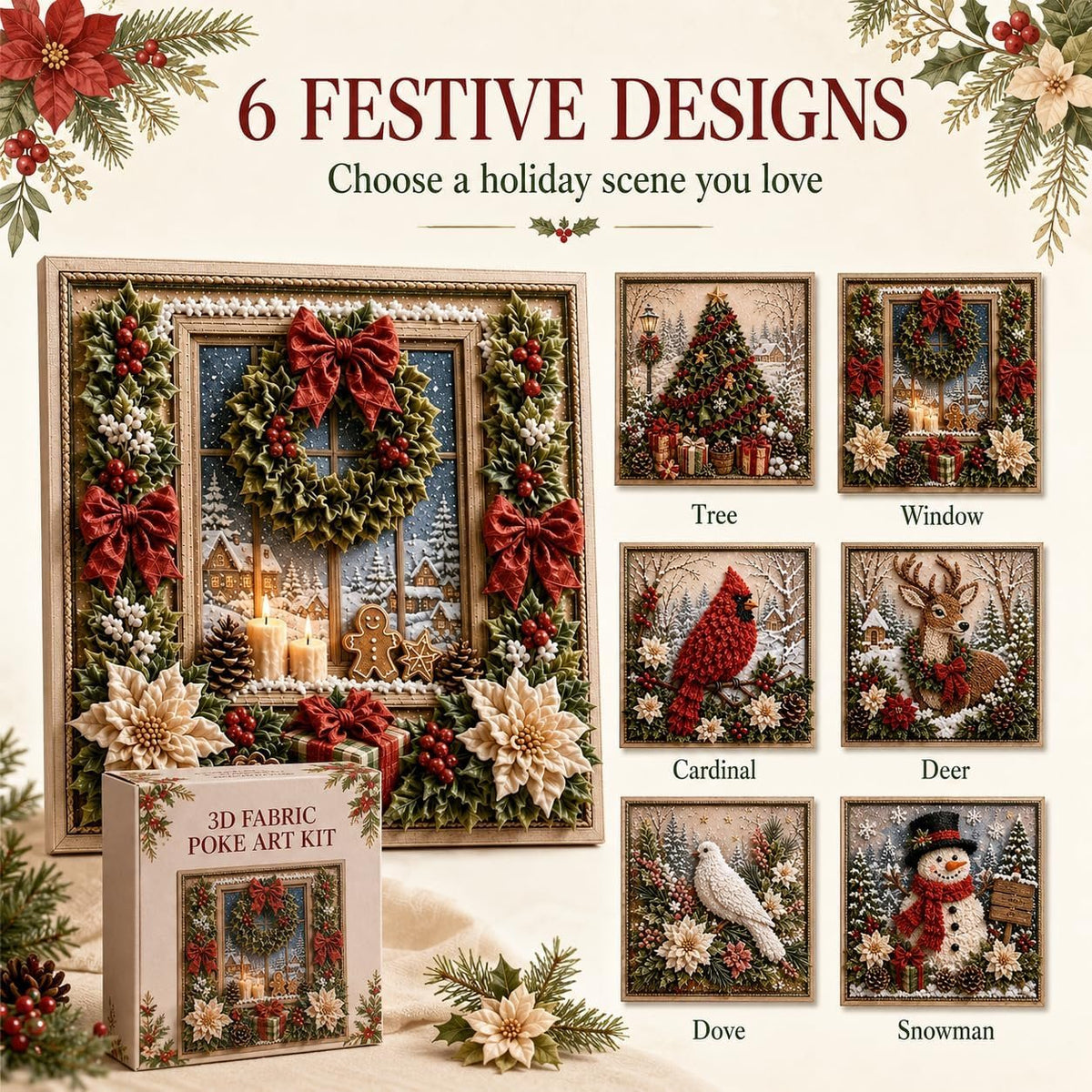 3D Christmas Fabric Stamping Set
