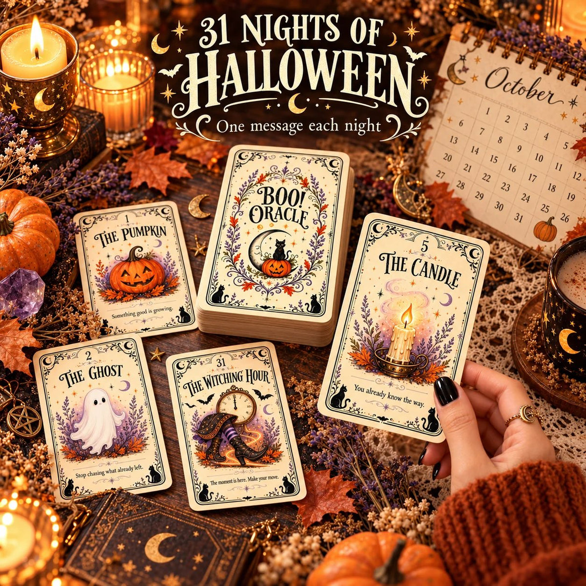 31 Nights of Halloween Oracle Deck | 31 Daily Spooky Messages for October