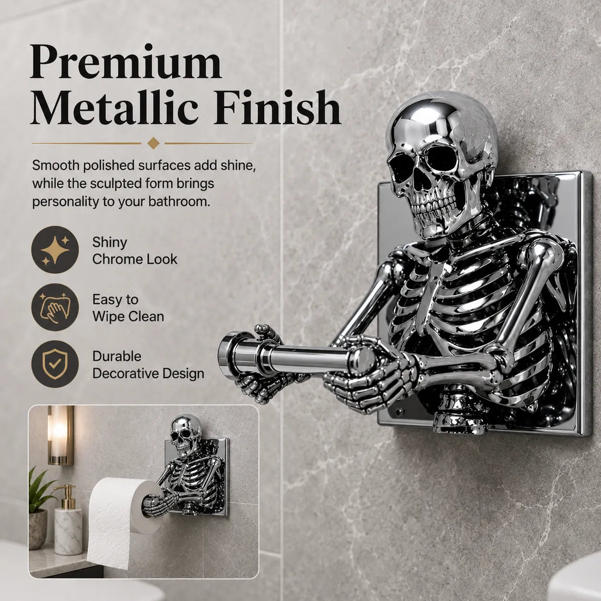 3D Skeleton Toilet Paper Holder