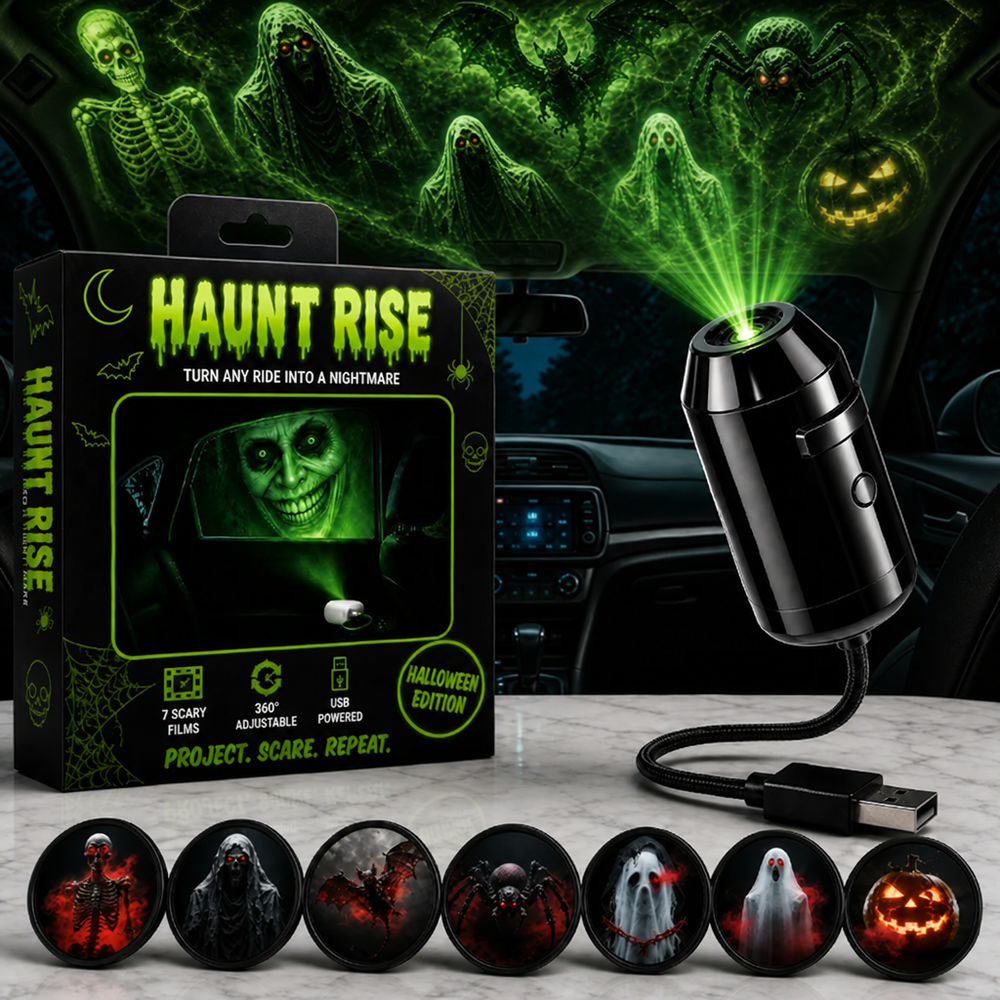 Halloween USB Ghost Projector 7 Spooky Slides & 360 Adjustable Light