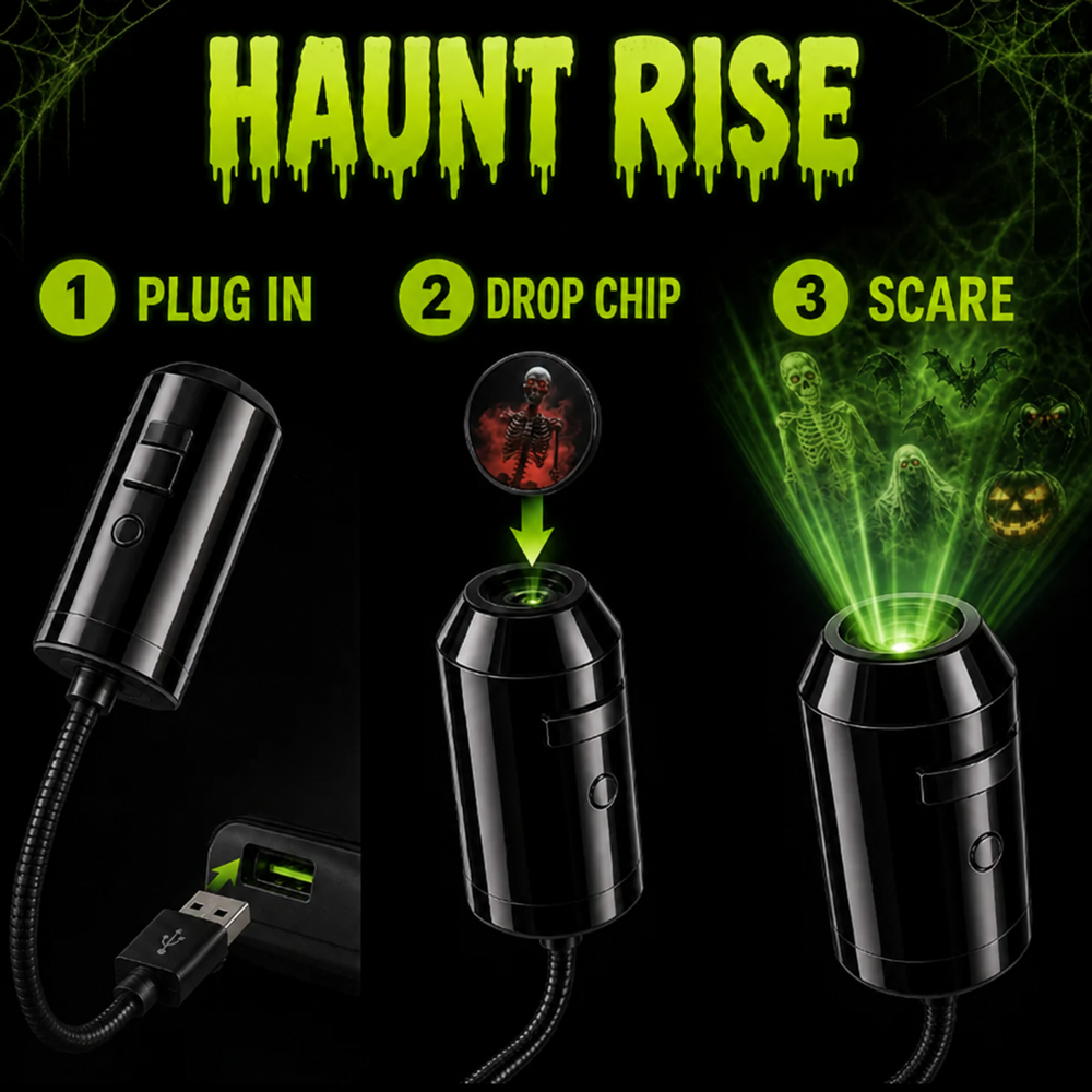 Halloween USB Ghost Projector 7 Spooky Slides & 360 Adjustable Light