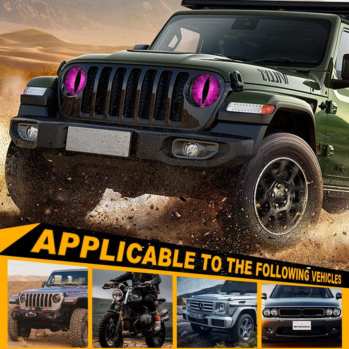 NOW Beast Eyes Car Headlight Stickers
