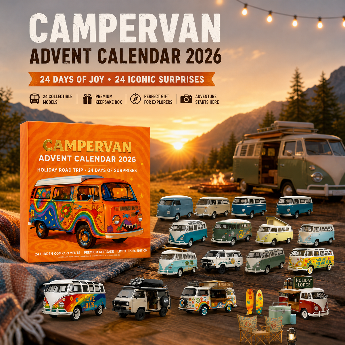 2026 Campervan Advent Calendar with 24 Mini Van Surprises