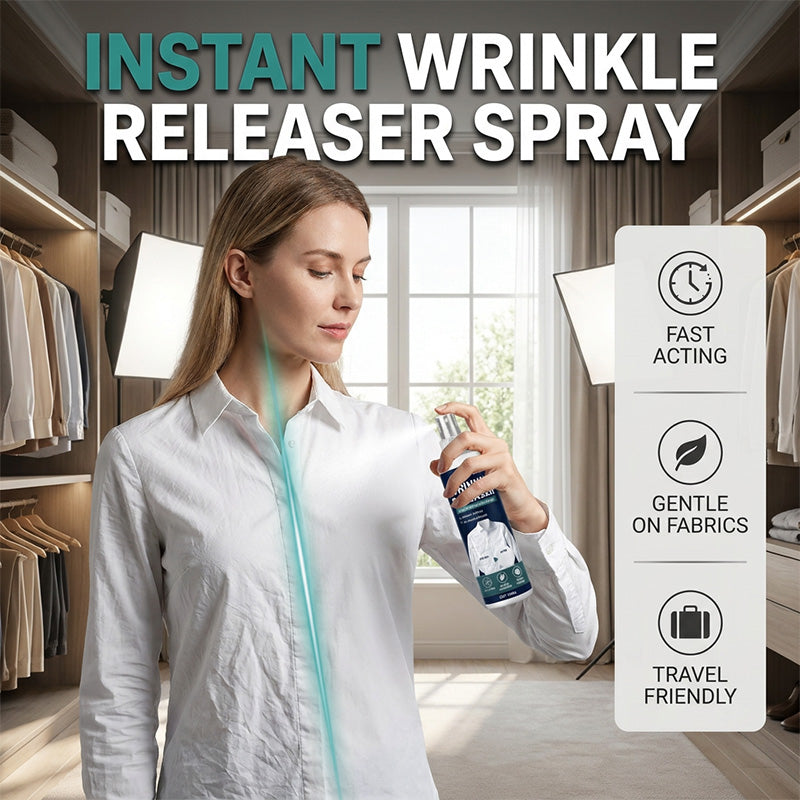 Instant wrinkle release no iron, travel-ready, static-free & fresh