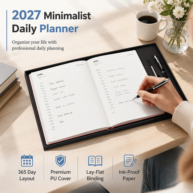 2027 Daily Planner Weekly & Monthly Organizer for Goals, Schedules & Productivity