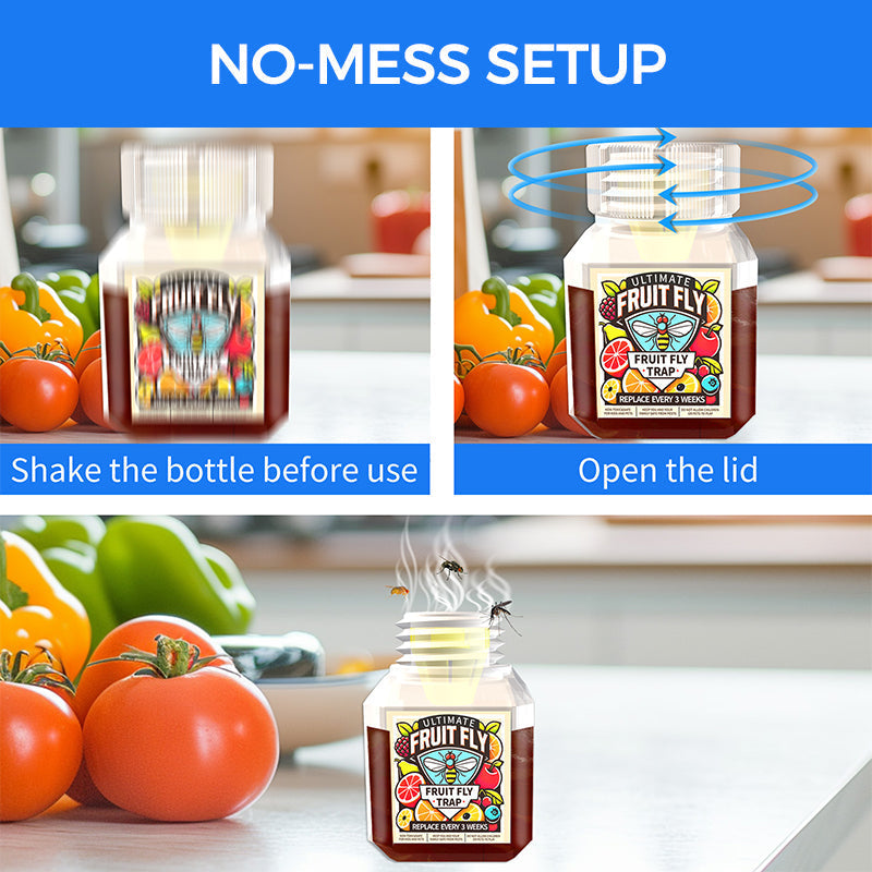 Fruit Fly Trap Attractant Easy Indoor Lure for Kitchens & Dining Areas