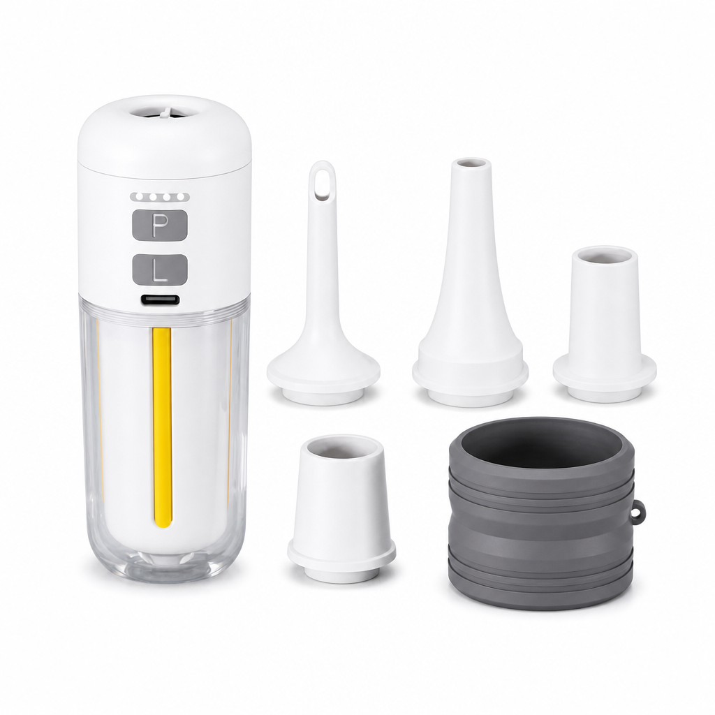 Portable Outdoor Air Pump and Deflator with Emergency Light Ambient Light and SOS Function for Pool Floats Inflatable