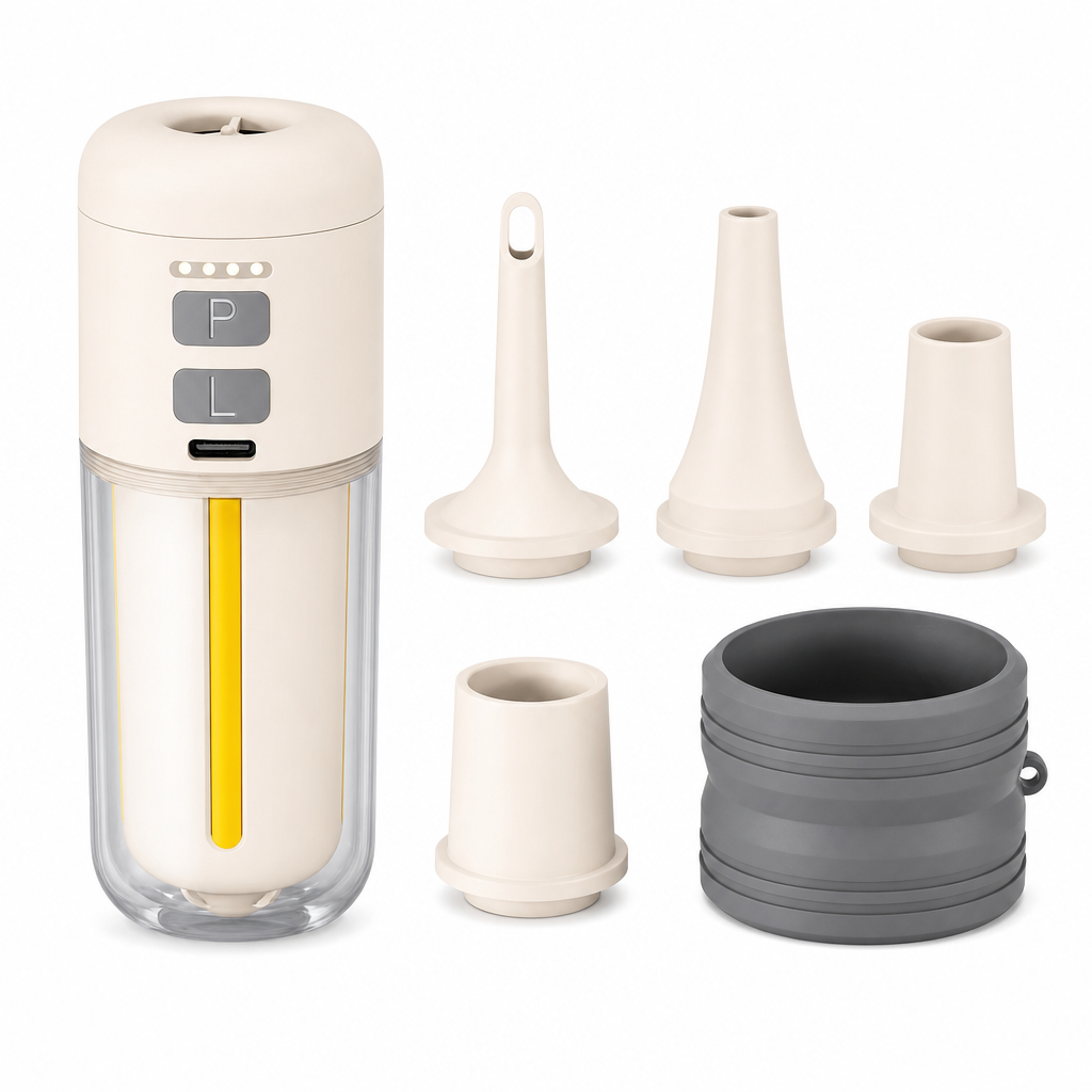Portable Outdoor Air Pump and Deflator with Emergency Light Ambient Light and SOS Function for Pool Floats Inflatable