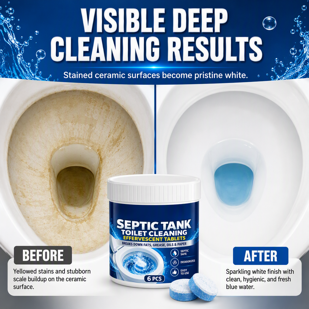 Effervescent Toilet Cleaning Tablets Drop, Fizz & Refresh