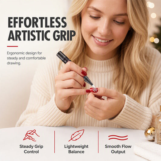 6-Color Christmas Nail Polish Pen Set Easy Festive Nail Art at Home