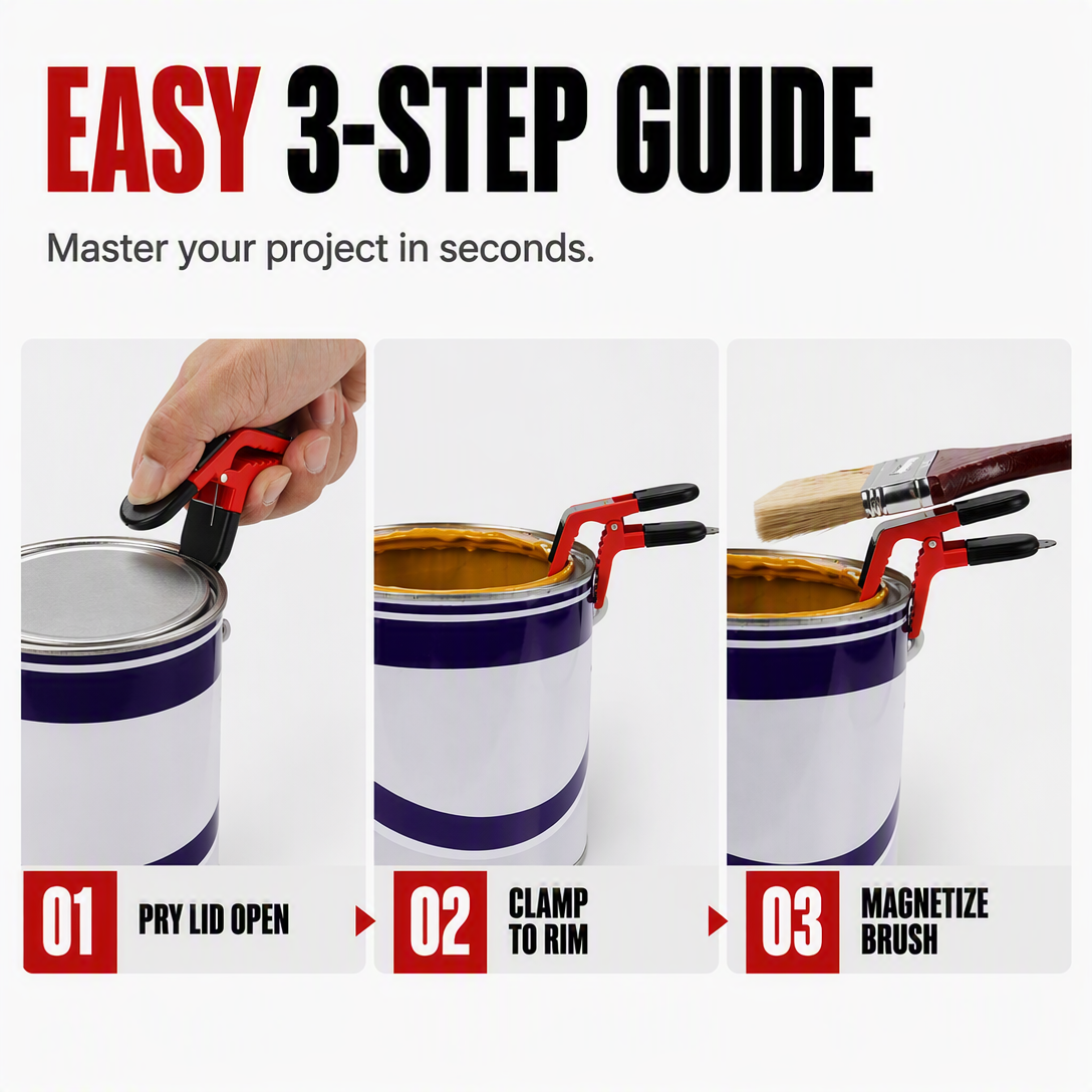 Magnetic Paint Brush Holder Clip Hands-Free Universal Clamp for Cleaner, Easier Painting