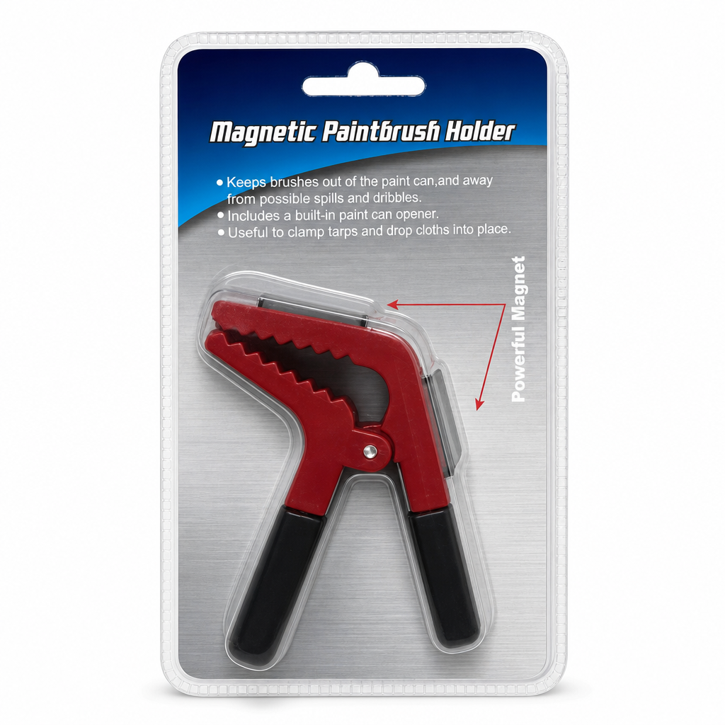 Magnetic Paint Brush Holder Clip Hands-Free Universal Clamp for Cleaner, Easier Painting