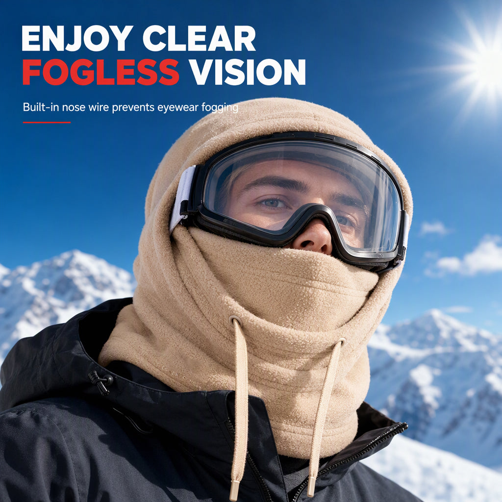 2026! 3-in-1 Winter Balaclava windproof fleece covers head, neck, face & ears. Adjustable fit for skiing