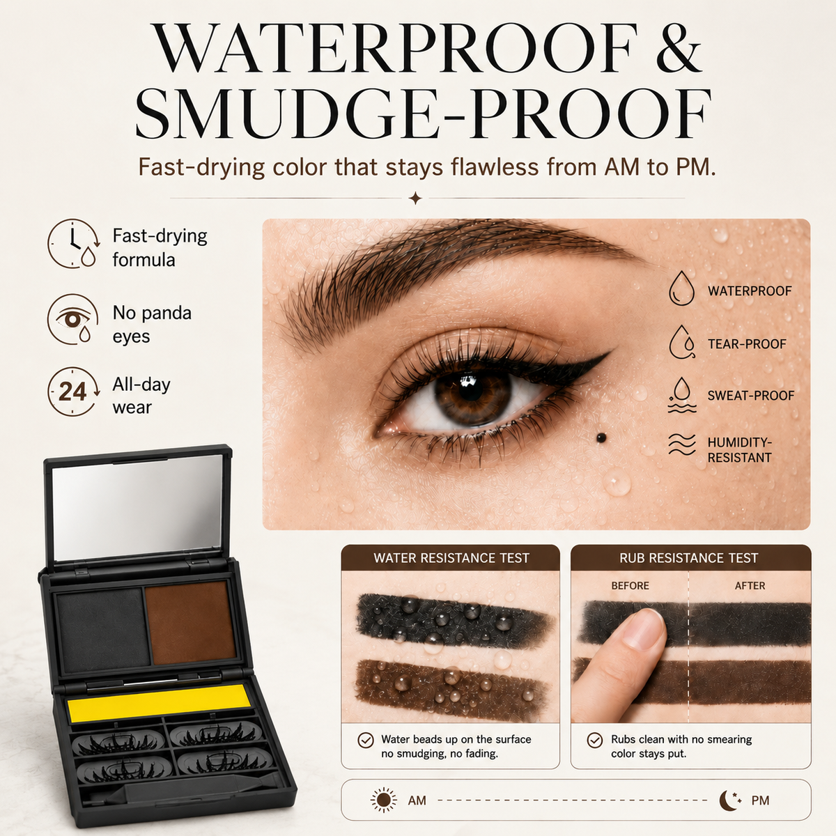 3-in-1 Eyeliner & Lash Stamp Kit Wing, Bottom Lashes & Liner, Waterproof, Beginner-Friendly