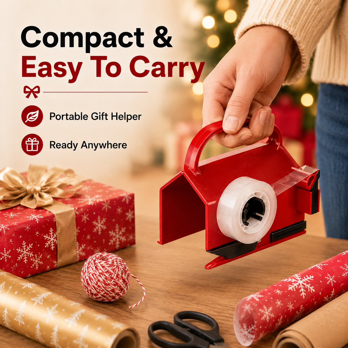 2-in-1 Wrapping Cutter & Tape Dispenser