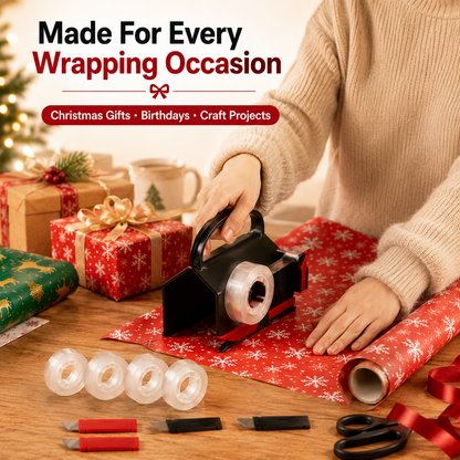 2-in-1 Wrapping Cutter & Tape Dispenser