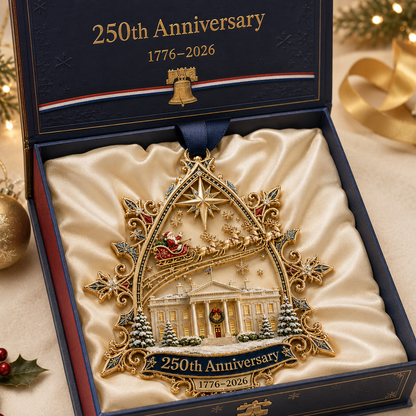 250th Anniversary: Santa Flying Over the White House on a Snowy Night