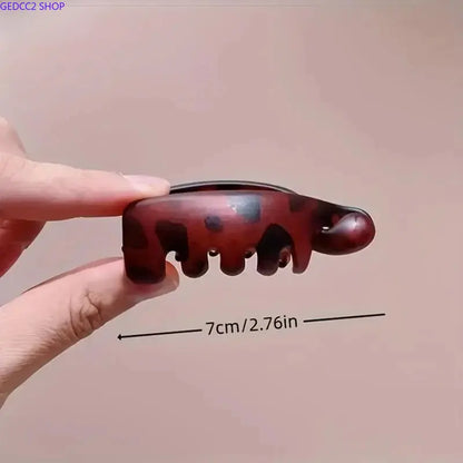 2026 4Pcs Mini Leopard Print Banana Hair Clips