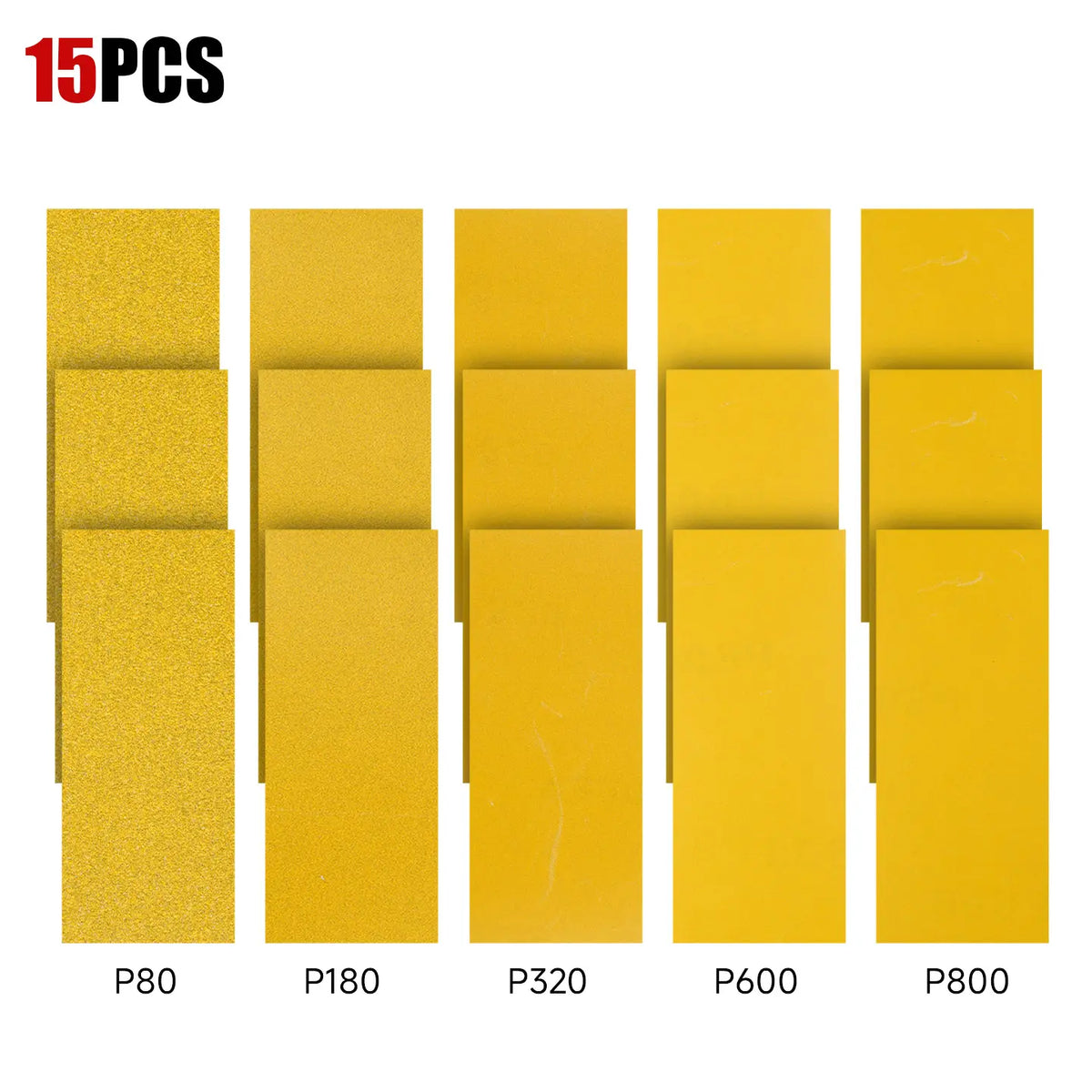 16-Pack Wet & Dry Sandpaper Set 80-800 Grit Sanding Sponges for Wood, Metal, Drywall & Auto