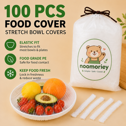100Pcs Medium Reusable Elastic Plastic Bowl Covers - Kitchen Bread Proofing
