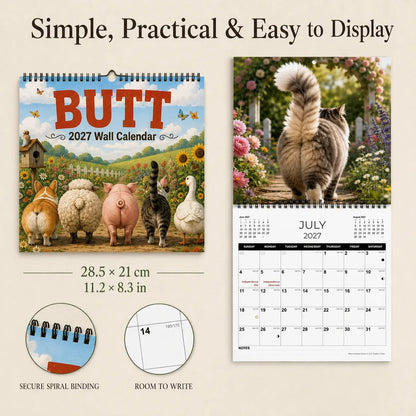 BUTT Seriously 2027 Funny Animal Wall Calendar